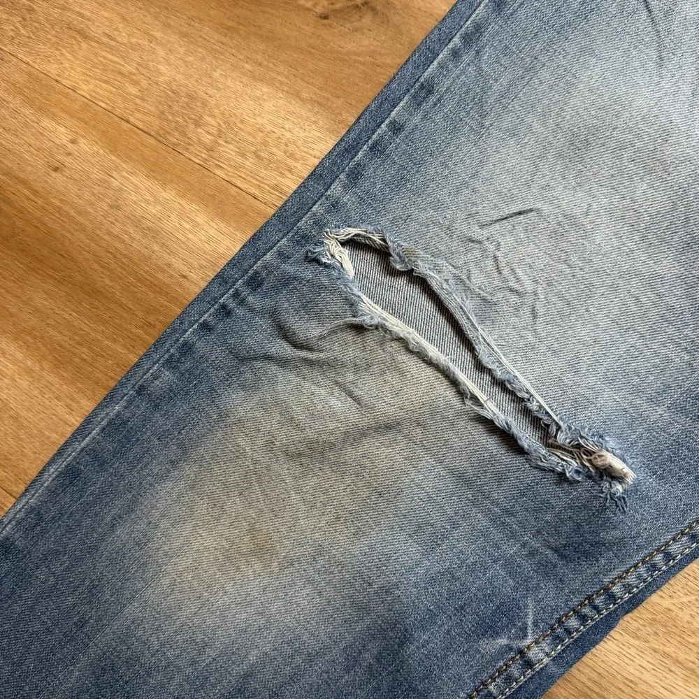 Diesel Waykee Jeans Men 32x32 Blue Straight Leg Distressed Medium Wash 0839C